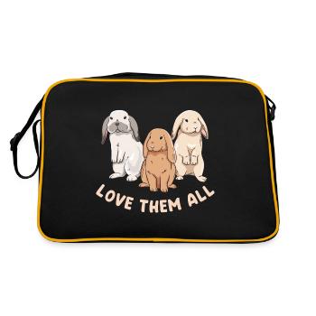 Cute rabbit design for bunny owners - Retro Bag - black/gold - Back