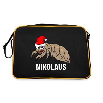 Nikolaus - Retro Tasche - Schwarz/Gold - Hinten
