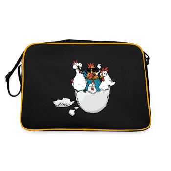 Eggshell Chickens Easter Eggs Poultry Poultry - Retro Bag - black/gold - Back