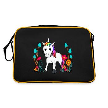 Unicorn Mythical Creatures Fairy Tale Character Fairy Tale Child Baby - Retro Bag - black/gold - Back