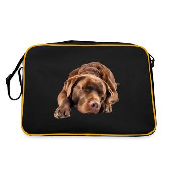 Chesapeake Bay Retriever - Retro Tasche - Schwarz/Gold - Hinten