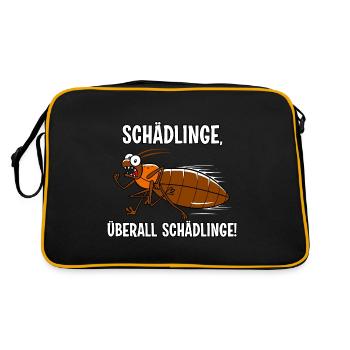 Schädlinge - Retro Tasche - Schwarz/Gold - Hinten