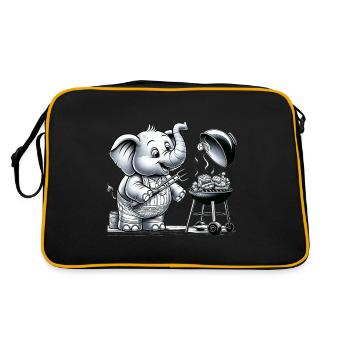 Mignon BBQ éléphant - Sac Retro - noir/or - Dos