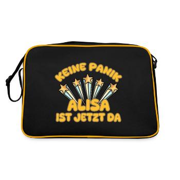 First name Alisa - Retro Bag - black/gold - Back