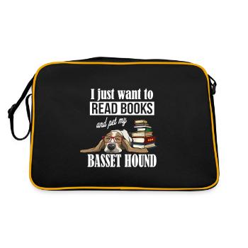 Basset Hound - Sac Retro - noir/or - Dos