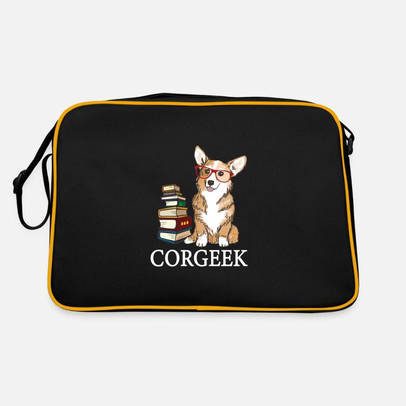 Corgi - Retro Tasche - Schwarz/Gold