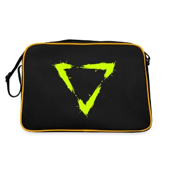 Symbol Dreieck Bürste Design Neu Gelb - Retro Tasche - Schwarz/Gold - Hinten