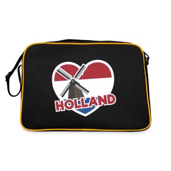 Graphique du drapeau de la Hollande - Sac Retro - noir/or - Dos