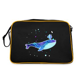 Tons pastel motif baleine bleue - Sac Retro - noir/or - Dos