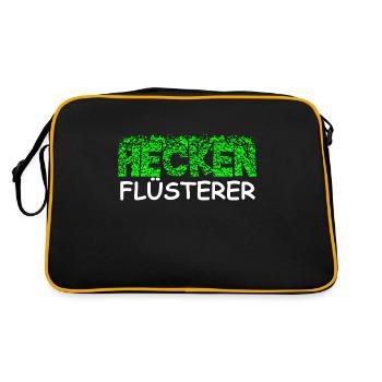 Heckenflüsterer Hecken Flüsterer Gärtner Shirt - Retro Tasche - Schwarz/Gold - Hinten