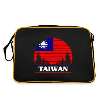 Taiwan - Retro Tasche - Schwarz/Gold - Hinten