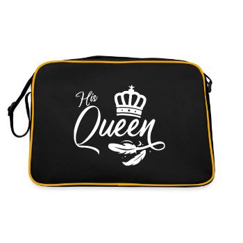 His Queen King Queen En forme de couple blanc - Sac Retro - noir/or - Dos