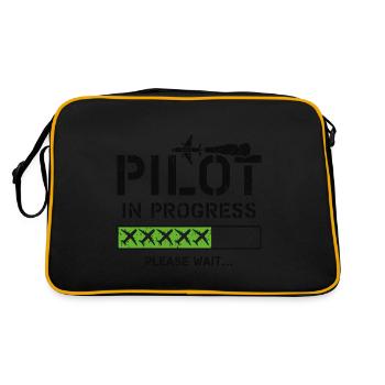 Future Airplane Pilot Son Grandson Aviation Flying - Retro Bag - black/gold - Back