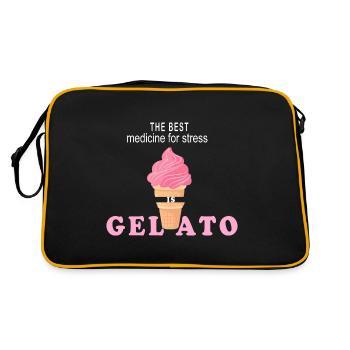 Le meilleur médicament contre le stress est la glace crémeuse m - Sac Retro - noir/or - Dos