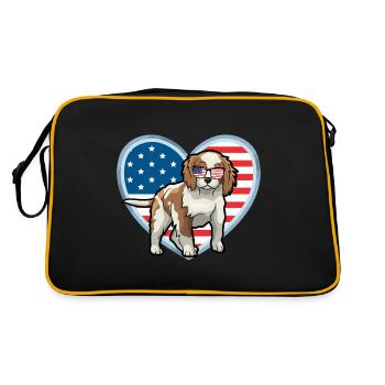 Cavalier King Charles Épagneul - Sac Retro - noir/or - Dos