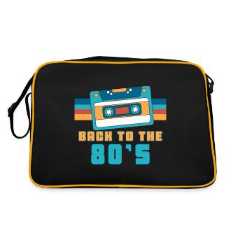 Cassette Back To 80's Gift 80s Party - Retro Bag - black/gold - Back