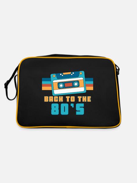 Cassette Back To 80's Gift 80s Party - Retro Bag - black/gold - Back