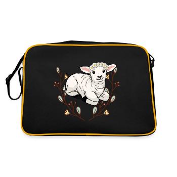 Fleurs d’été mouton agneau de mouton bélier enfants - Sac Retro - noir/or - Dos