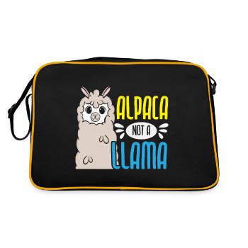 Alpaka Nicht Llama Alpakaflüsterer Bauernhoftier - Retro Tasche - Schwarz/Gold - Hinten