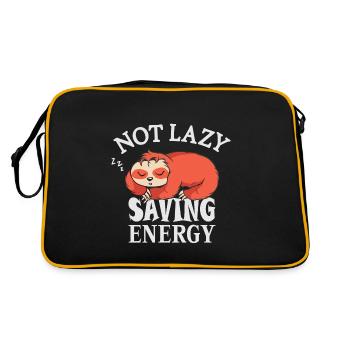 Not lazy, Saving Energy - Retro Bag - black/gold - Back