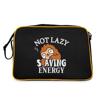 Not lazy, Saving Energy Sloth - Retro Bag - black/gold - Back
