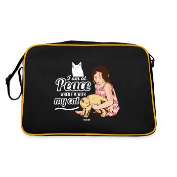 Katzenmama - Retro Tasche - Schwarz/Gold - Hinten