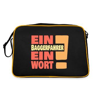 Eine Baggerfahrer ein Wort - Retro Tasche - Schwarz/Gold - Hinten
