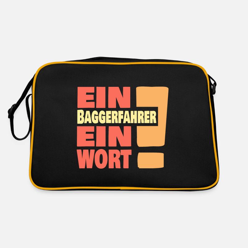 Eine Baggerfahrer ein Wort Retro Tasche