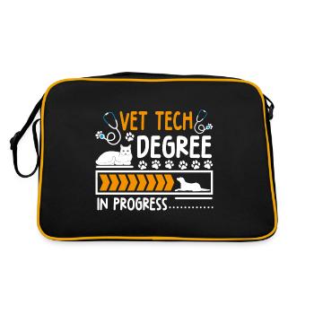 Vet Tech Degree In Progress Funny Veterinary - Retro Tasche - Schwarz/Gold - Hinten