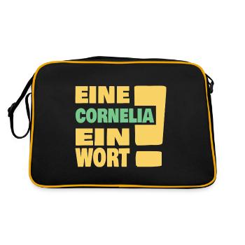 Eine Cornelia ein Wort - Retro Tasche - Schwarz/Gold - Hinten