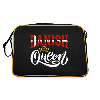 Dänische Königin Dänemark Dänische Dänemark Flagge - Retro Tasche - Schwarz/Gold - Hinten