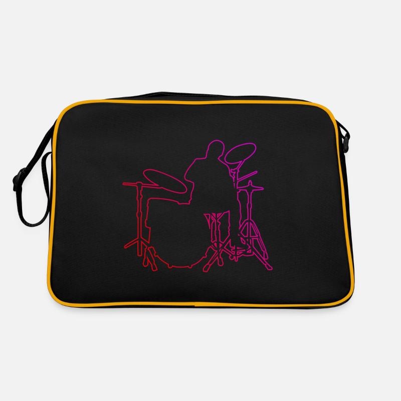 Drummer Women Men Drummer Drum Kit Retro Bag