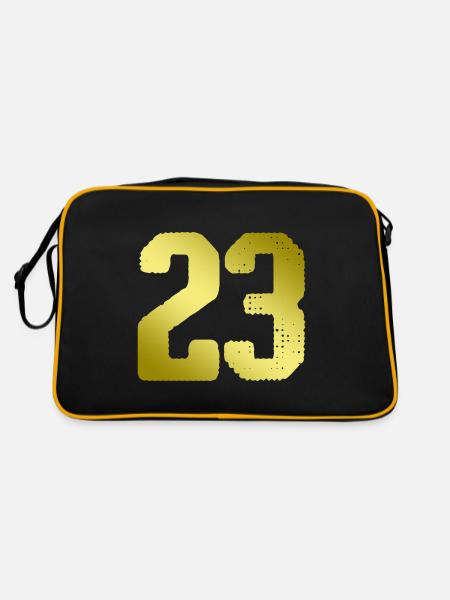23 Maillot numéro - Sac Retro - noir/or - Dos