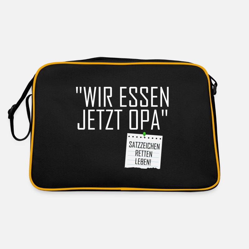 Wir essen jetzt Opa - Retro Tasche - Schwarz/Gold