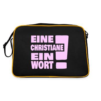 Eine Christiane ein Wort - Retro Tasche - Schwarz/Gold - Hinten