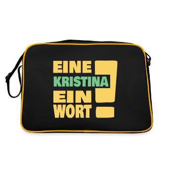 Vorname Kristian - Retro Tasche - Schwarz/Gold - Hinten