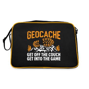 Géocache Sortez du canapé, entrez dans le jeu - Sac Retro - noir/or - Dos