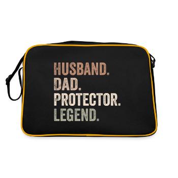 Husband Dad Protector Legend - Father's Day Gift - Sac Retro - noir/or - Dos