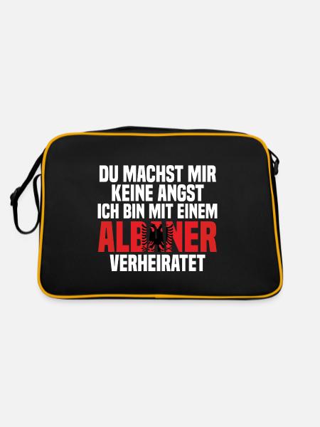 Du machst mir Keine Angst ich bin mit einem Albane - Retro Tasche - Schwarz/Gold - Hinten