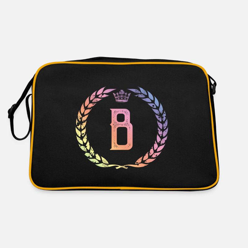 B Buchstabe Kranz Retro Tasche