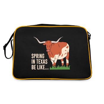 Texas Weather Spring Longhorn Design pour Proud - Sac Retro - noir/or - Dos