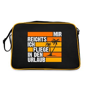 Sommerurlaub Urlauber Urlaub - Retro Tasche - Schwarz/Gold - Hinten