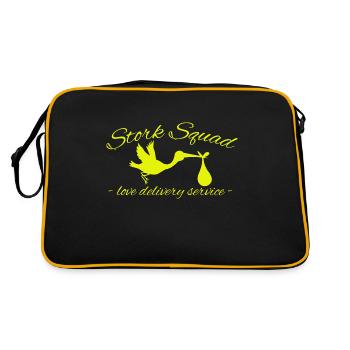 Stork Squad Labor & Delivery Nurse - Retro Tasche - Schwarz/Gold - Hinten