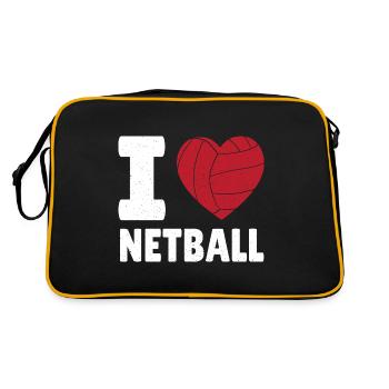 Cadeau de joueur de netball Love Netball - Sac Retro - noir/or - Dos