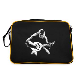 Fox Playing Guitar Gift - Retro Bag - black/gold - Back