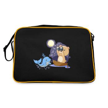 Ours en peluche marin avec baleine fantaisie enfants - Sac Retro - noir/or - Dos