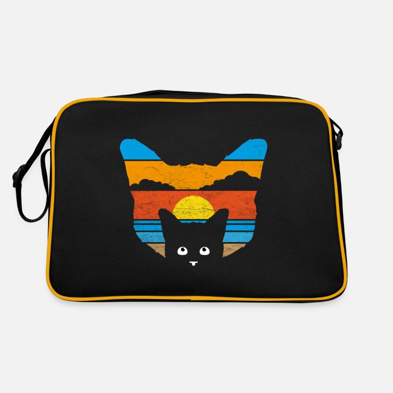 Coucher de soleil chat Sac Retro