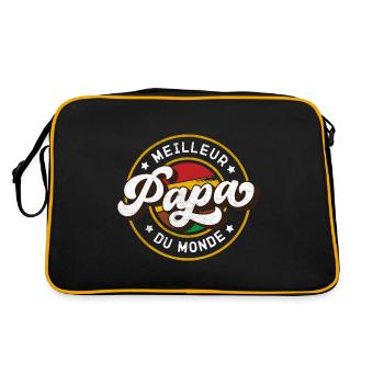 Meilleur Papa du Monde Vintage Style - Sac Retro - noir/or - Dos