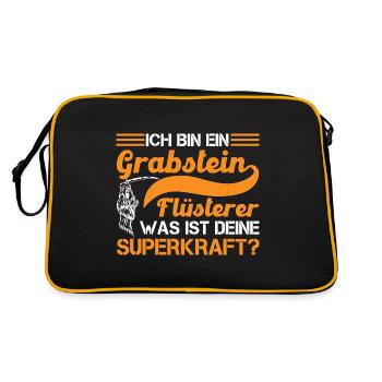 Friedhof Friedhofsgärtner Bestatter Geschenk - Retro Tasche - Schwarz/Gold - Hinten