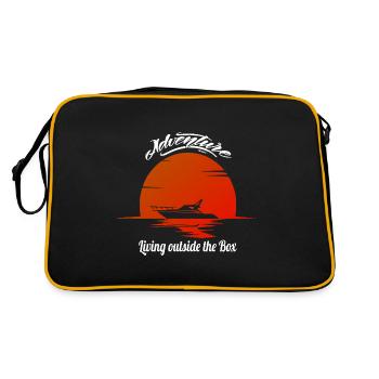 Motorboat Boat Design Retro - Retro Bag - black/gold - Back